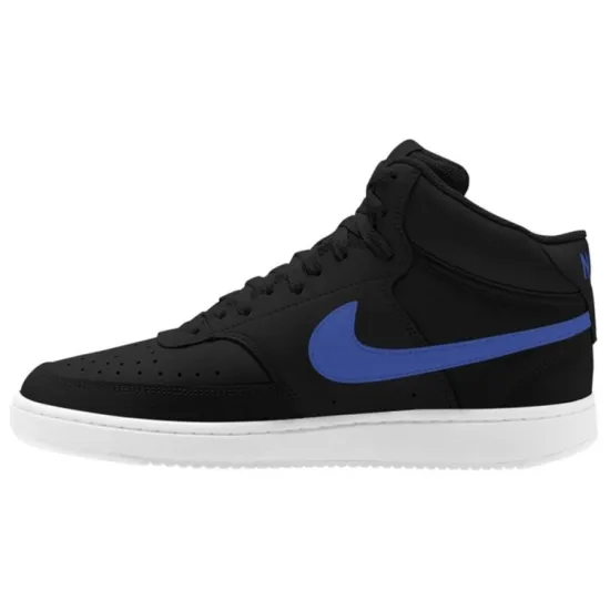Nike Court Vision Mid Skateboarding Shoes Men Mid-top Black/Blue