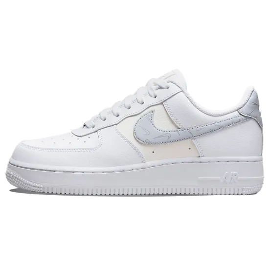 Nike Air Force 1 '07 Mini Swooshes White Sail Metallic Silver Pure Platinum Women's