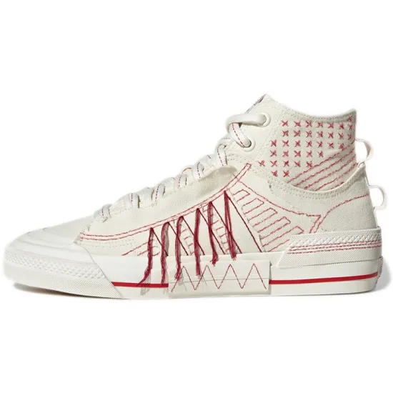 Adidas Originals NIZZA Skateboard Shoes Unisex Mid-top Beige/Red