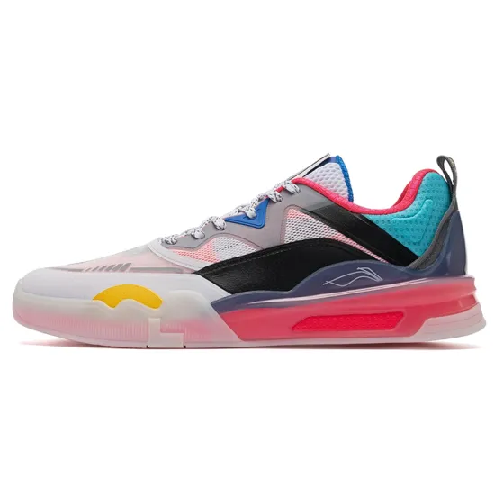 LiNing LINGTENG Skateboard Shoes Men Low-Top Pink/White