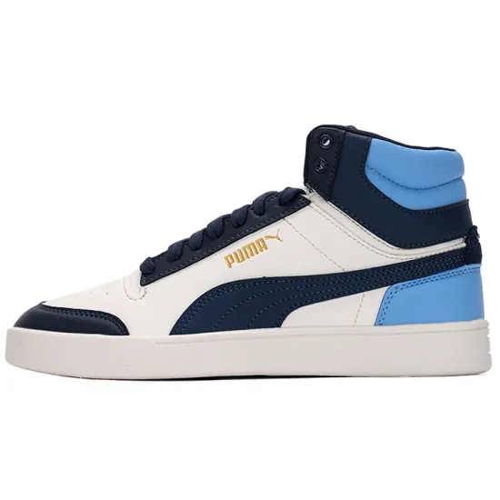 PUMA Shuffle Skateboarding Shoes Unisex Mid-top White/Royal Blue/Fern Green