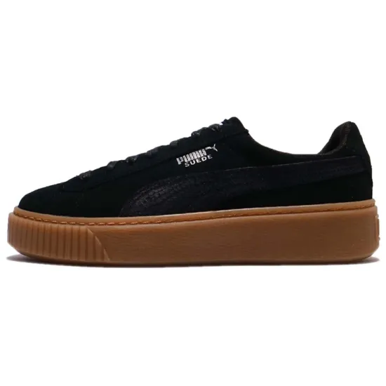 PUMA Suede Skateboarding Shoes Women's Low-top Black