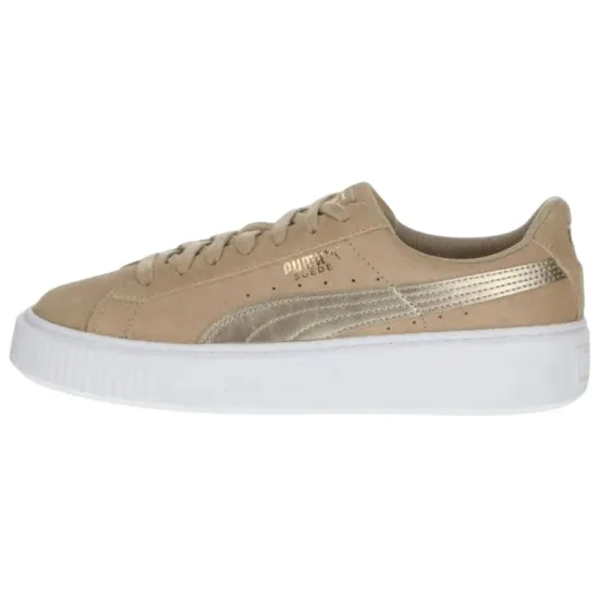 PUMA Suede Skateboarding Shoes Women's Low-top Gold
