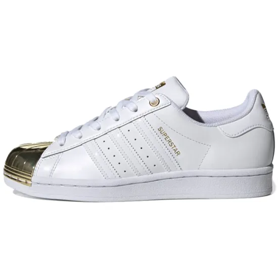 Adidas Originals Superstar Metal Toe Skateboard Shoes Women's Low-top White/Gold