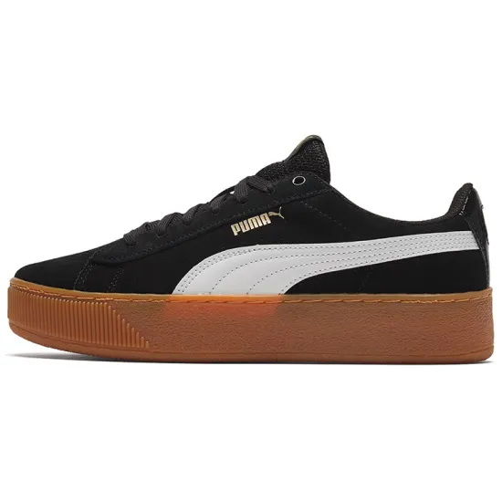 Puma Vikky Platform Skateboarding Shoes Women's Low-top Black/White