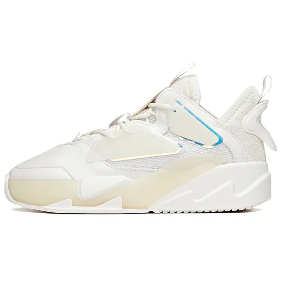 ANTA Life Collection Skateboard Shoes Women's Low-Top Ivory White