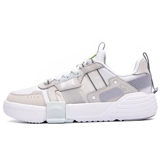Erke Peerless Master Skateboard Shoes Women's Low-Top True White/One Degree Gray