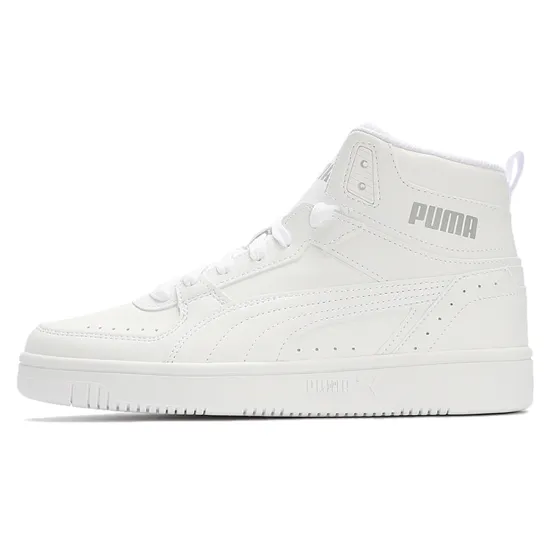 Puma REBOUND Series Skateboarding Shoes Unisex Mid-top Puma White/lime