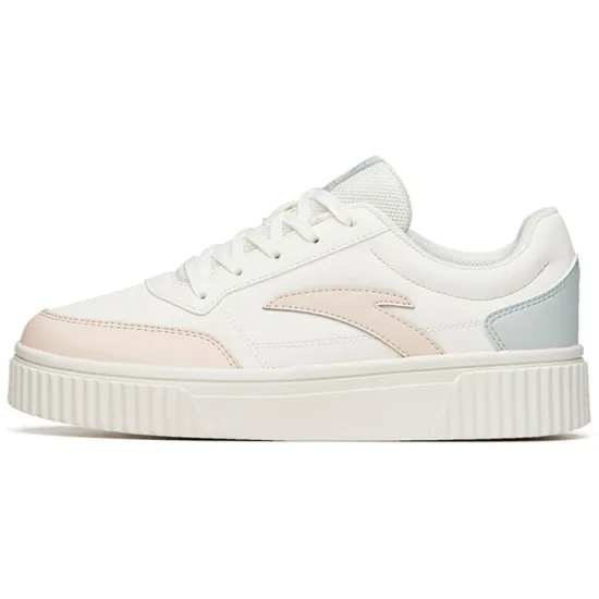ANTA Life Collection Skateboard Shoes Women's Low-Top White Brown