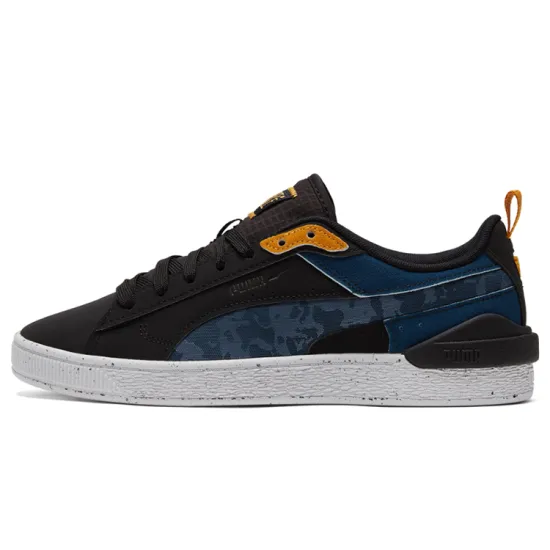 PUMA Suede Skateboarding Shoes Unisex Low-top Black/Blue