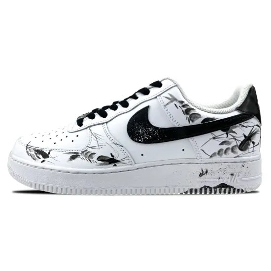 Nike Air Force 1 Skateboarding Shoes Women's Low-top Black/white/gray