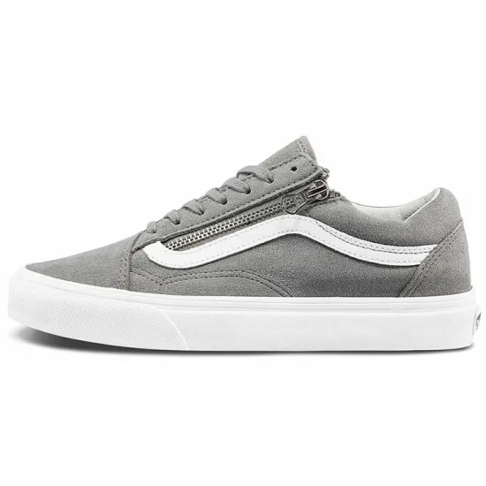 Vans Unisex Old Skool Zip Low Top Sneakers Grey 'Gray White'