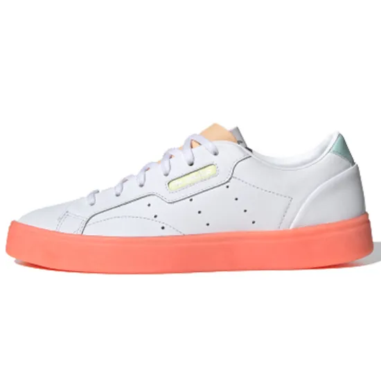 adidas originals Sleek Skateboarding Shoes Women's Low-top White/coral Powder