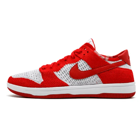 Nike Dunk Low Flyknit University Red Wolf Grey