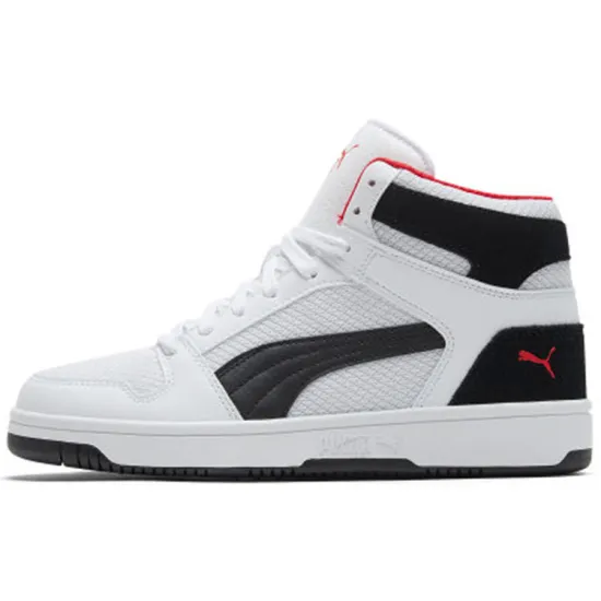 Puma Rebound Layup Skateboarding Shoes Unisex Mid-top White/Black