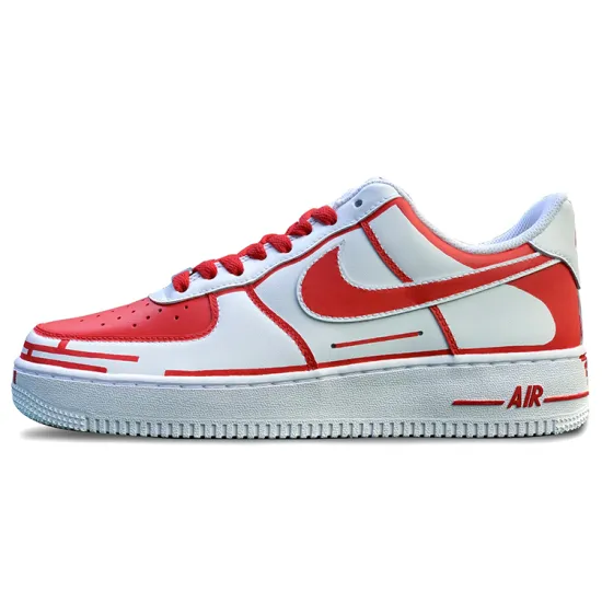 Nike Air Force 1 Skateboarding Shoes Men Low-top White/Red