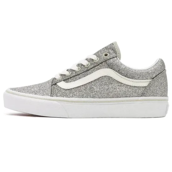Vans Old Skool Skateboarding Shoes Women's Low-top Silver/White