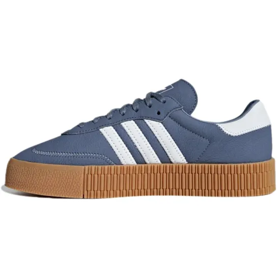 Adidas Originals Sambarose Skateboard Shoes Women's Low-top White/Royal Blue/Fern Green