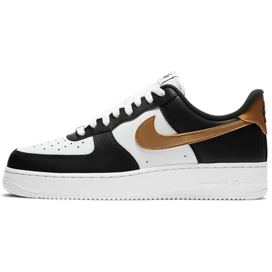 Nike Air Force 1 Low Black White Metallic Gold