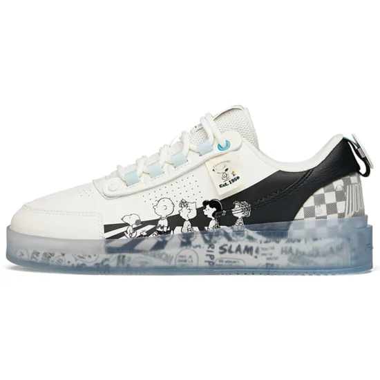 Snoopy X ANTA Skateboard Shoes Men Low-Top White
