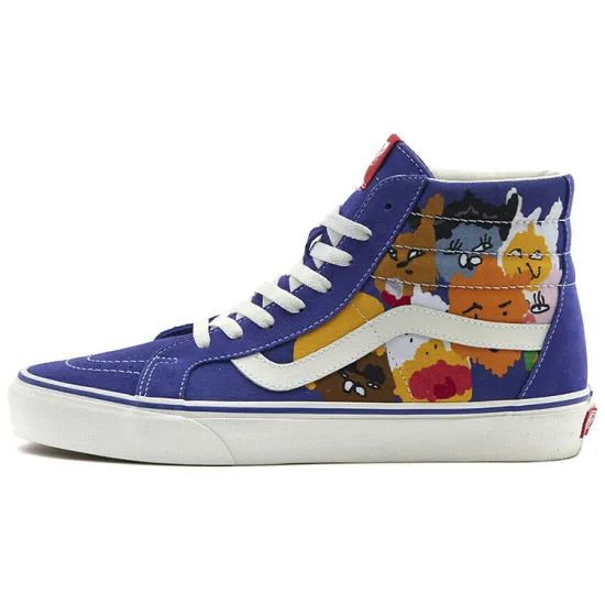 Vans SK8 Skateboarding Shoes Unisex High-top White/Royal Blue/Fern Green