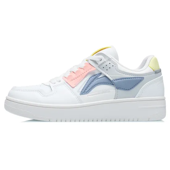 LINING Tianji Series Skateboard Shoes Women's Low-Top Mist White/Antarctic Gray