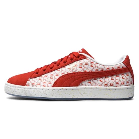 Hello Kitty X PUMA Suede Skateboarding Shoes Women's Low-top Red And White