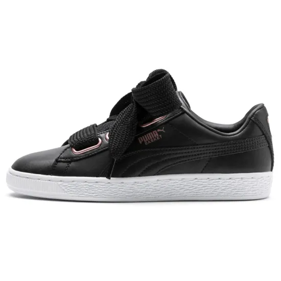 Puma Basket Series Skateboarding Shoes Women's Low-top Black