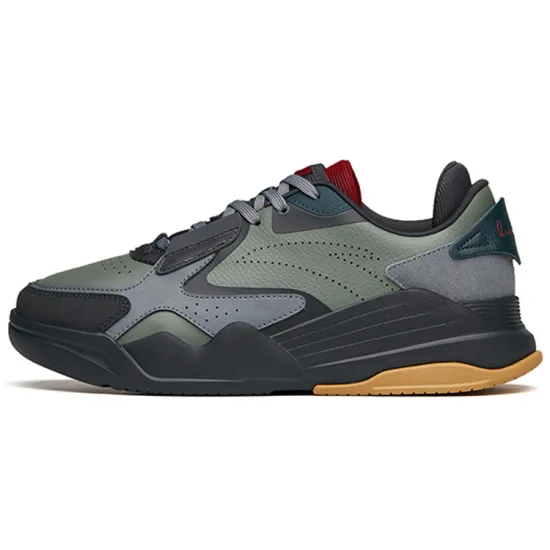 ANTA Life Collection Skateboard Shoes Men Low-Top Asphalt Gray/Cool Gray