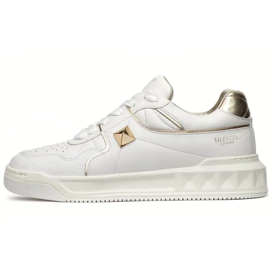 Valentino One Stud Skateboard Shoes Women's Low-Top White