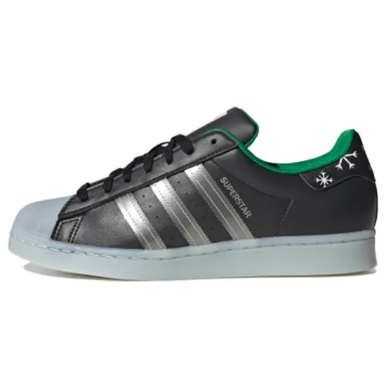 adidas originals Superstar Series Skateboarding Shoes Unisex Low-top Black/Silver/Green