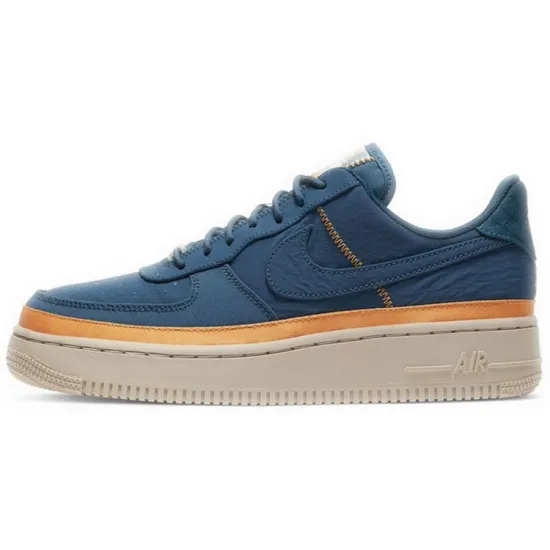 Nike Air Force 1 Skateboarding Shoes Women's Low-top Light Blue/Fellow Yellow