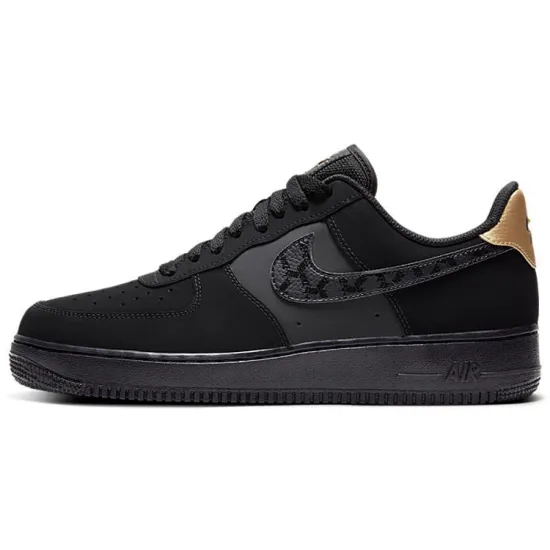 Nike Air Force 1 Low Nubuck Black Metallic Gold 2021