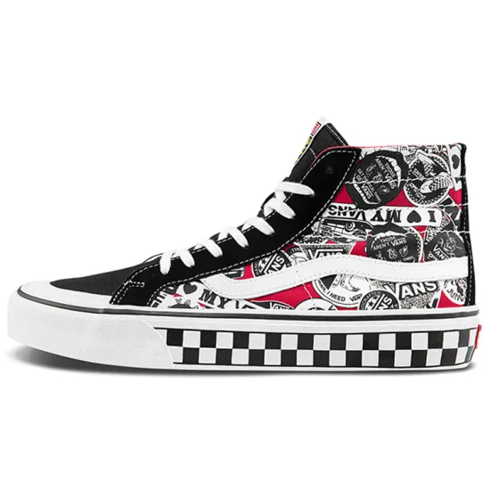 Vans SK8 Skateboarding Shoes Unisex High-top Black/Multicolor