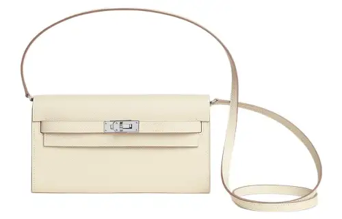 HERMES Kelly To Go Silver Tone Buckle Epsom Leather Shoulder Bag Regular Women's I2 Nata Cream White