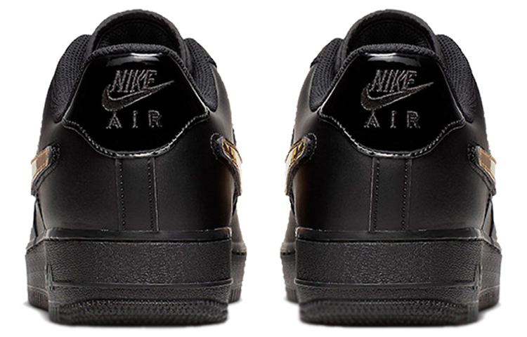 Nike Air Force 1 Low Unisex Skate Shoes Black Gold - 4