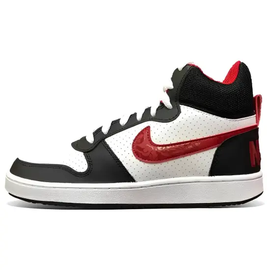 Nike Court Borough Skateboarding Shoes Men High-top Black/Red