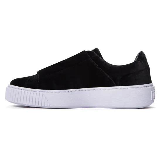 PUMA Basket Platform Strap 'Black And White' Women's