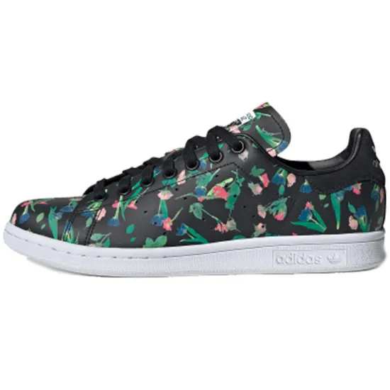 Adidas Originals Stan Smith Skateboard Shoes Women's Low-top Black/green/pink