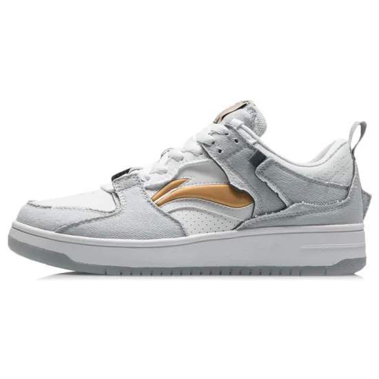LiNing Layer Pro Coverage Warm Slip Resistant Low Top Skateboard Shoes Men's White Gray