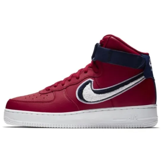 Nike Air Force 1 High 3D Chenille Swoosh Red White Blue