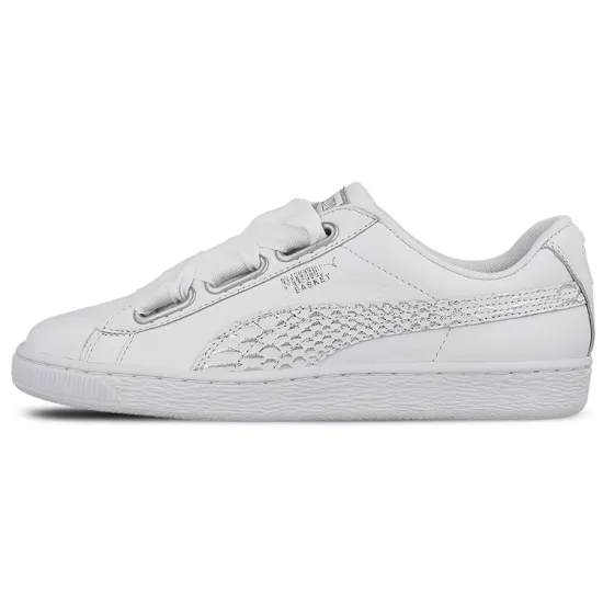 Puma Basket Skateboarding Shoes Women's Low-top White