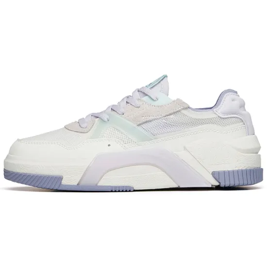 ANTA Life Collection Skateboard Shoes Women's Low-Top Ivory White/Misty Purple