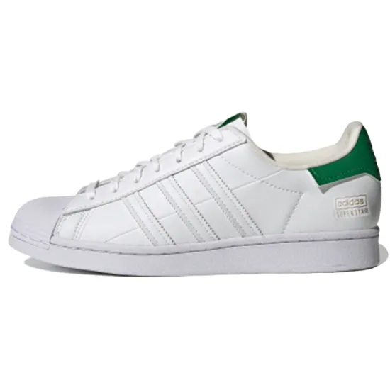 Adidas Originals Superstar Skateboarding Shoes Unisex Low-top White/green