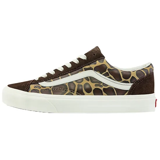 Vans Style 36 Skateboarding Shoes Unisex Low-top Brown Leopard Print