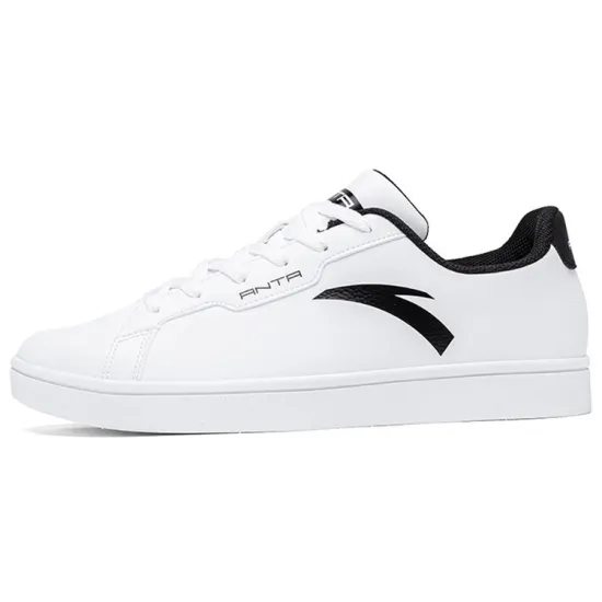 Anta Anti Slip Wear Resistant Low Top Skateboard Shoes Men's White Black