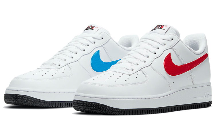 Nike Air Force 1 Male Skate Shoes White Red Blue - 3