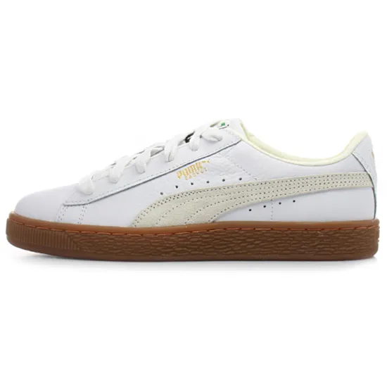 PUMA Basket Classic Rubber Retro Low Top Casual Skate Shoes Unisex White
