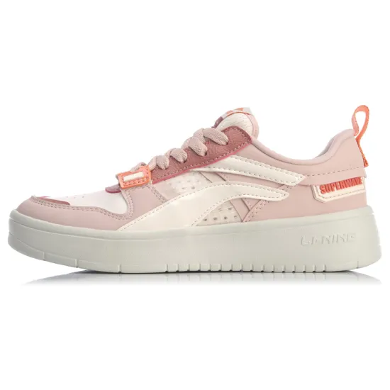 LINING Wave Skateboard Shoes Women's Low-Top Pink