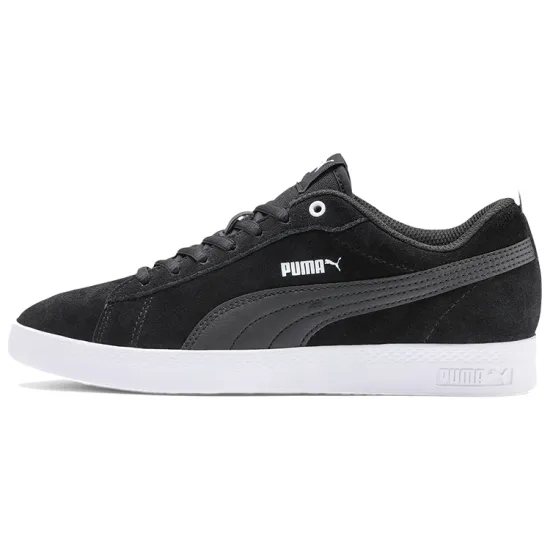 Puma Smash V2 Skateboarding Shoes Women's Low-top Black/white